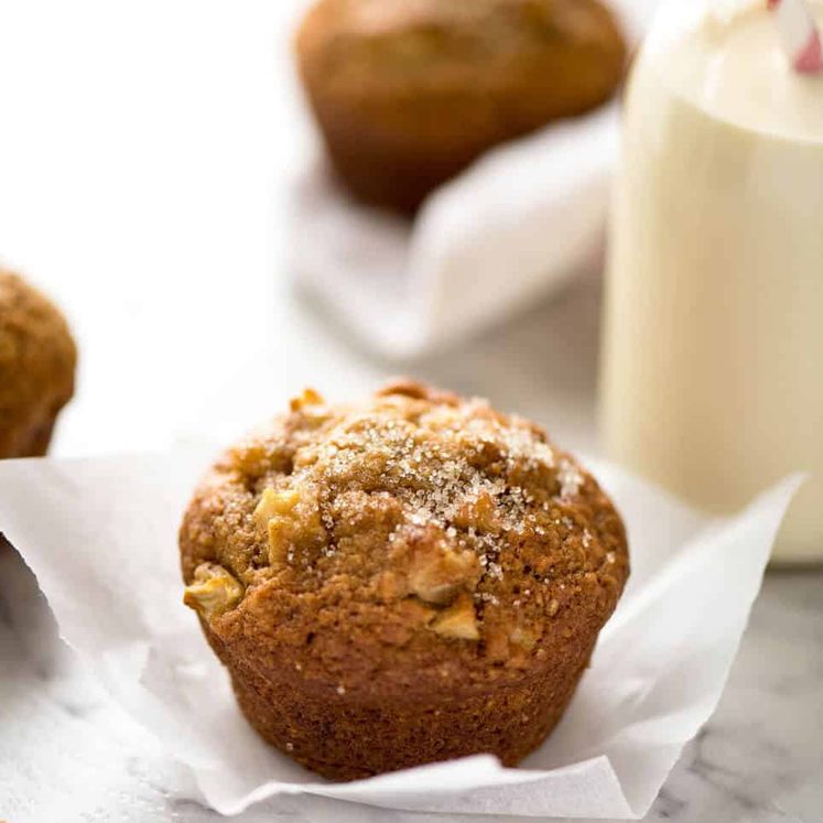 These Brown Sugar Apple Muffins are magical - made with pantry staples (no buttermilk or yoghurt), they stay moist for 4 - 5 days! recipetineats.com