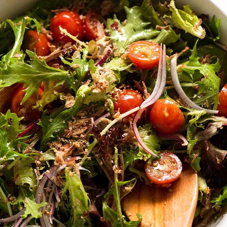 Overhead photo of Asian Side Salad, ready to be served