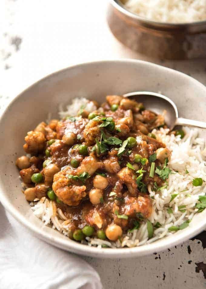 This Cauliflower and Chickpea Curry is an authentic Indian homestyle recipe that's healthy and made with everyday ingredients! www.recipetineats.com