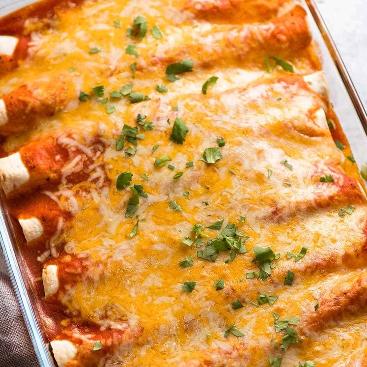 Pan of Chicken Enchiladas