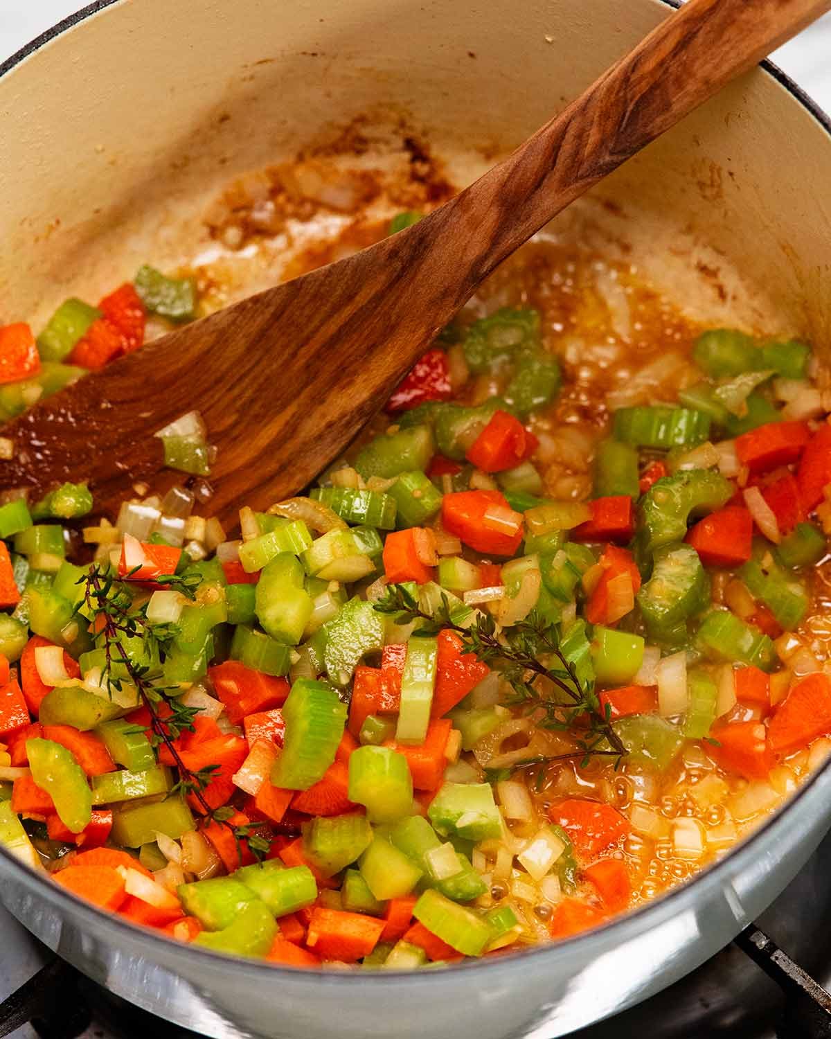 Making Creamy chicken noodle soup