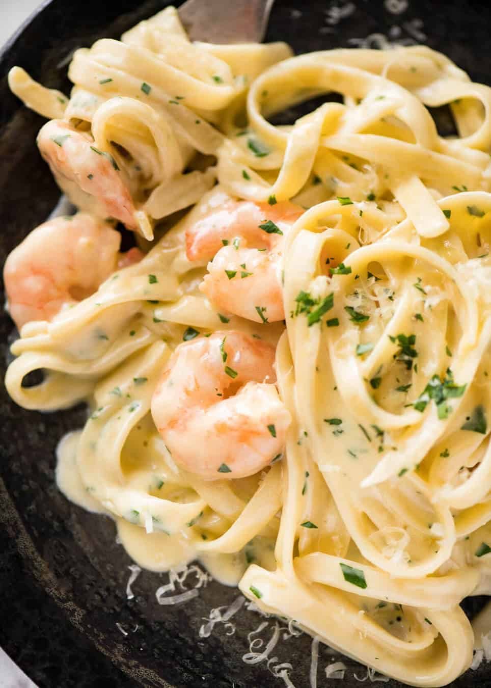 This Creamy Garlic Prawn Pasta is for all those nights when nothing but a creamy pasta will do. recipetineats.com