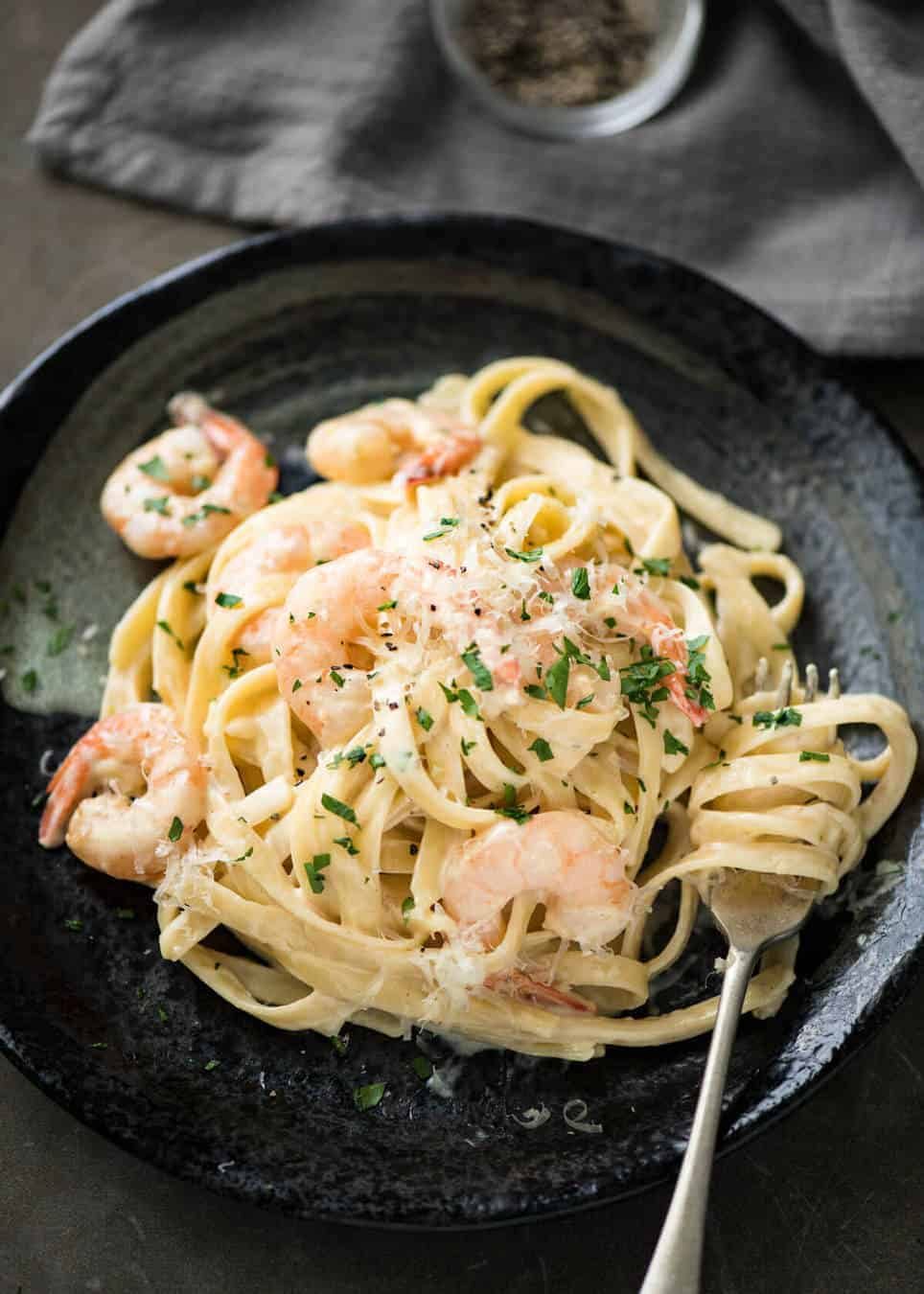 This Creamy Garlic Prawn Pasta is for all those nights when nothing but a creamy pasta will do. recipetineats.com