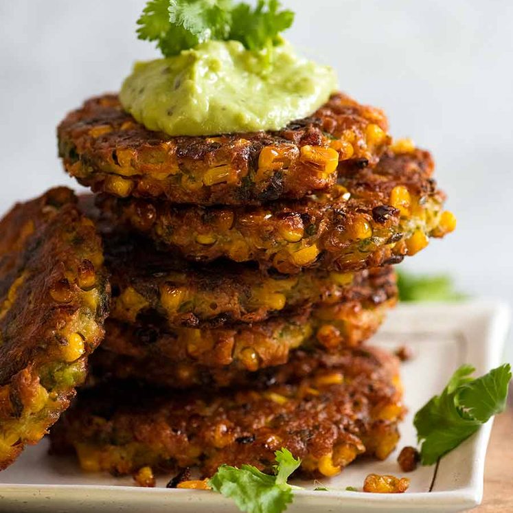 Stack of Crispy Corn Fritters