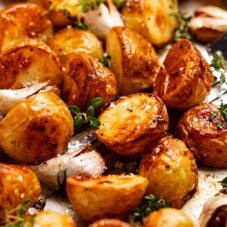 Close up of freshly made Roast potatoes