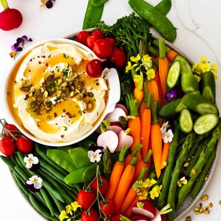 Creamy Feta Dip with crudités vegetables