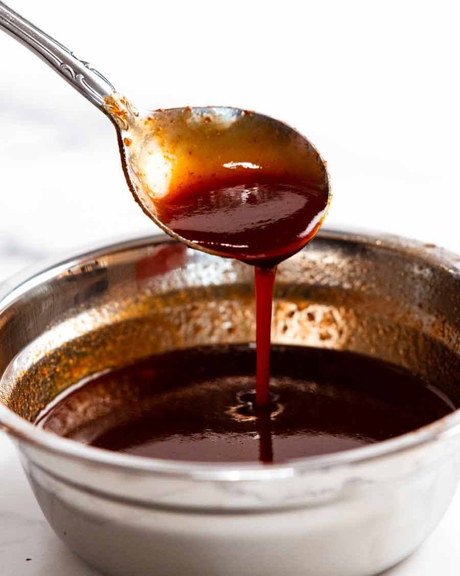 Firecracker beef sauce in a bowl