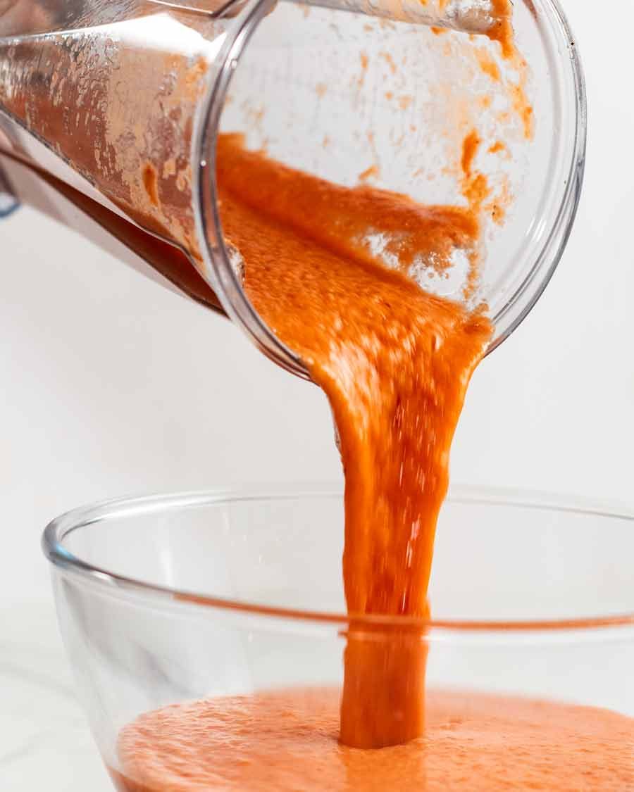 Pouring Gazpacho