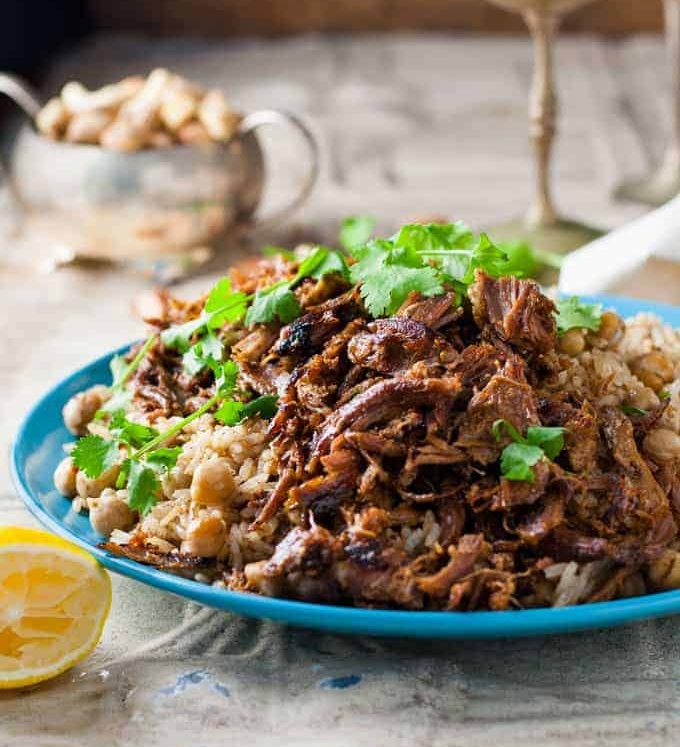 Middle Eastern Shredded Lamb with Chickpea Pilaf (Rice) - easy and fast to prepare, with everyday ingredients. Amazing, exotic flavour.