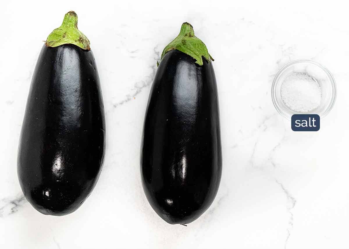 Ingredients for Moroccan stuffed eggplant - spiced beef or lamb