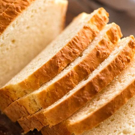 Close up of sandwich bread without yeast