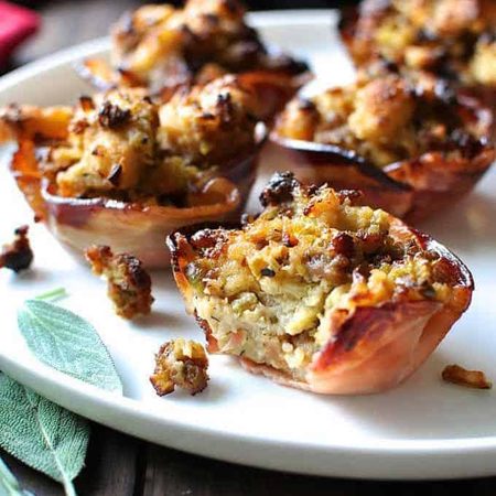 Pork Sausage Stuffing Pancetta Cups