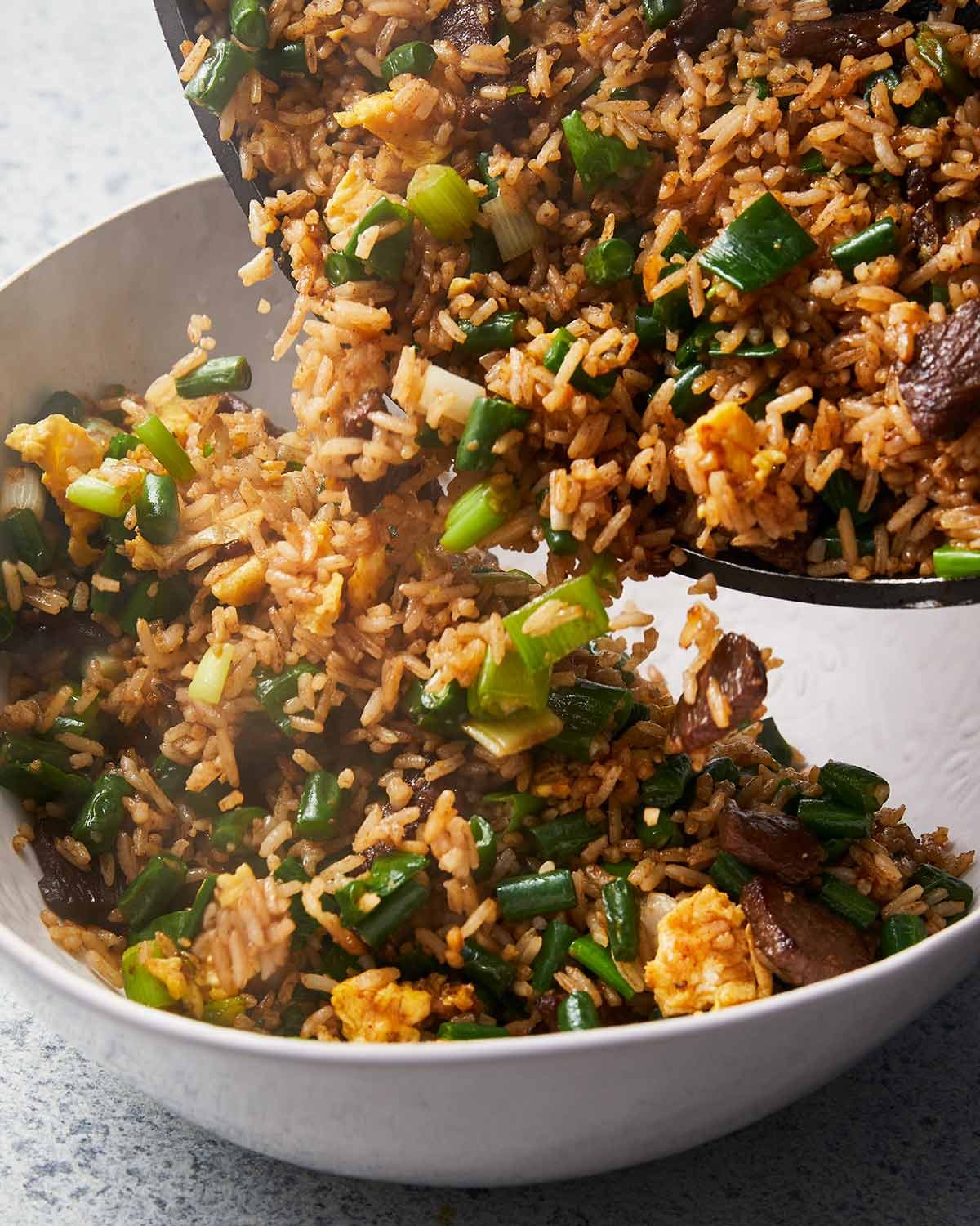 Sizzling beef fried rice