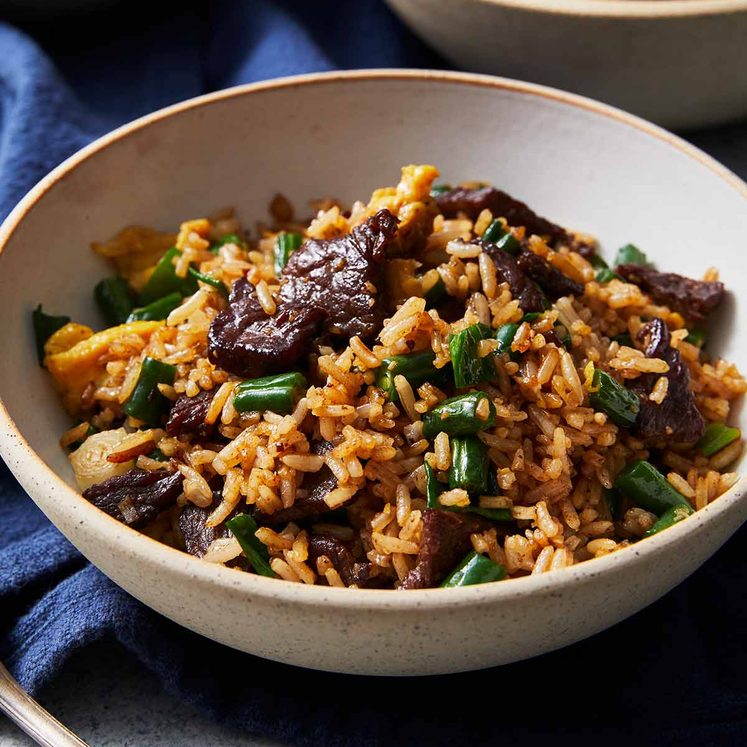 Sizzling beef fried rice